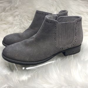 Earth Avani Buxton Women’s Ankle Boots Booties Gray Suede Size 7 M EUC